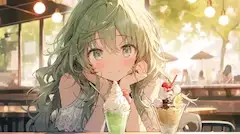 緑髪の少女と甘い待ち合わせの午後