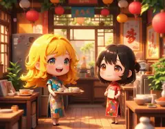 黒髪＆ブロンド・中華料理店でバイトした