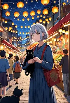 ランタン揺れる夜に猫の秘密