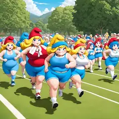 ぽっちゃりスマーフの元気レース