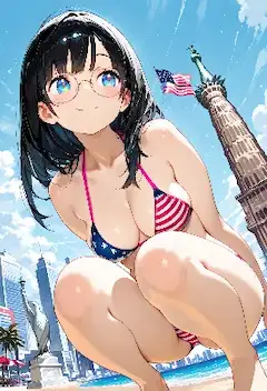 星条旗ビキニの自由な夏