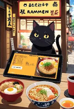 黒猫と味わう秘密の味噌ラーメン