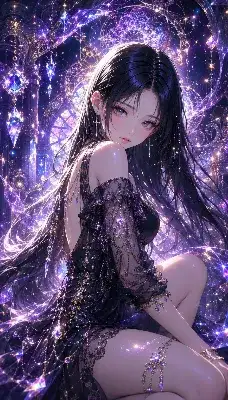 紫の星屑が舞う魔法の夜に