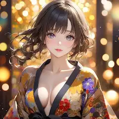 夕暮れの浴衣美人