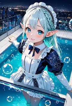 星降る夜のプールサイド・メイド
