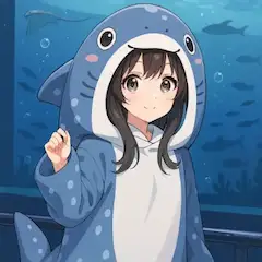 サメぐるみの少女