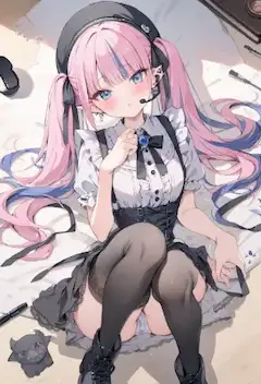 ピンク髪の少女の秘密配信タイム