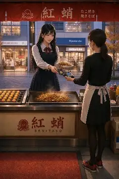 焼きそばを売る