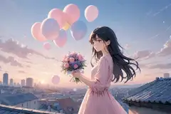 風船に託した夕暮れの約束