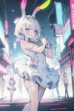 ネオンとバニーガール