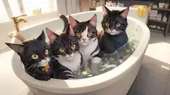 ここは人間禁制だにゃ～♨