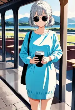 銀髪少女の旅立ちの朝