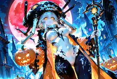 血月夜に灯る魔女の杖