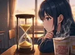 夕暮れの沙時計と少女の待ち時間