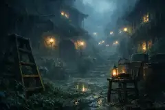 雨夜の隠れ里、囁く影の物語