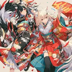 紅白の狐が彩る祝祭の瞬間