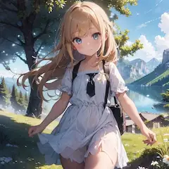 フリルと少女(2枚)