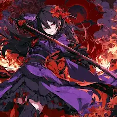 血月下に紅葉舞う黒剣姫
