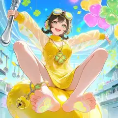 黄色いクローバーの笑顔(幸福の日コーデ)