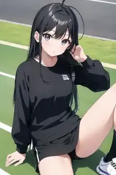 ふ～疲れた　テニス部の娘達