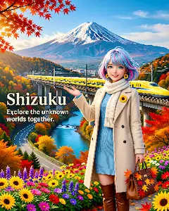 雫ちゃん💧紅葉，富士山，ドクターイエロー