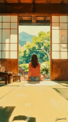 朝の日差しと畳の匂い／スマホ壁紙アーカイブ