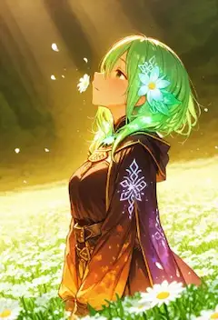 デイジー畑の少女