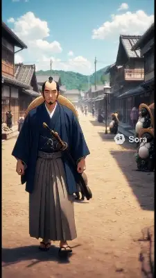 信楽焼の狸と侍