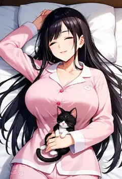 こころちゃん　猫とお休み