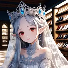 王冠の銀髪花嫁