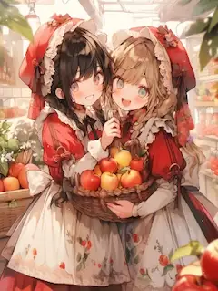 たくさんのりんごいかがですかー！