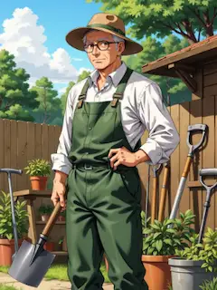 おじさん土いじり