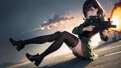私立ミリオタ学園「お尻でバランスを取りながらshoot！」