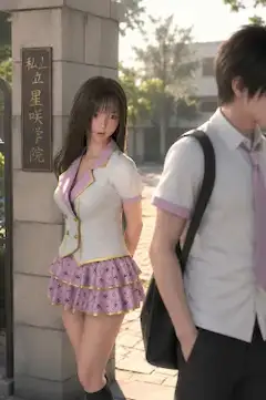校門で待ち伏せる自称清純派美少女