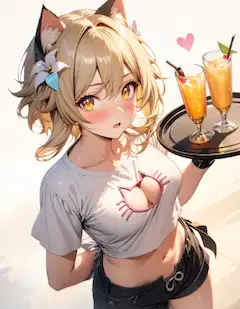 【原神】蛍 猫耳ウェイトレス