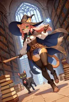 魔導書を求める猫魔導士