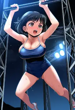 サ○ケに挑戦中のスク水少女