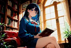 古書と陽光が紡ぐ静寂なる知の探求