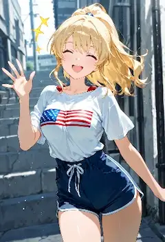 星条旗ガールの元気いっぱい街角デー