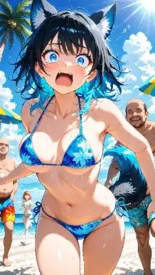 🏖️ おじさん速すぎィ！🐺💨