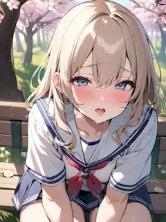 ベンチに座る女の子