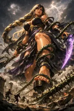 【バトルシーン：死の女神ネクロリアVS.邪神スパイラス（完全版）】