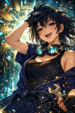 炎の工房で輝くメカニック少女