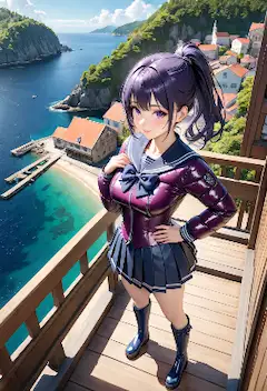 入り江の小さな港町