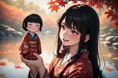 紅葉の森で出会った小さな自分