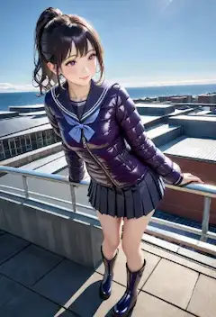 紫がかったセーラー服