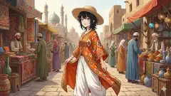 異国のバザールで気ままな旅行