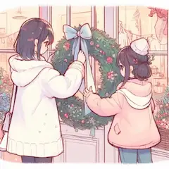 花輪と少女