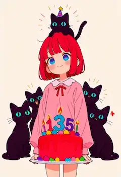 黒猫たちと祝う135歳の誕生日