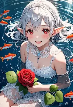 水辺のエルフと赤いバラの約束